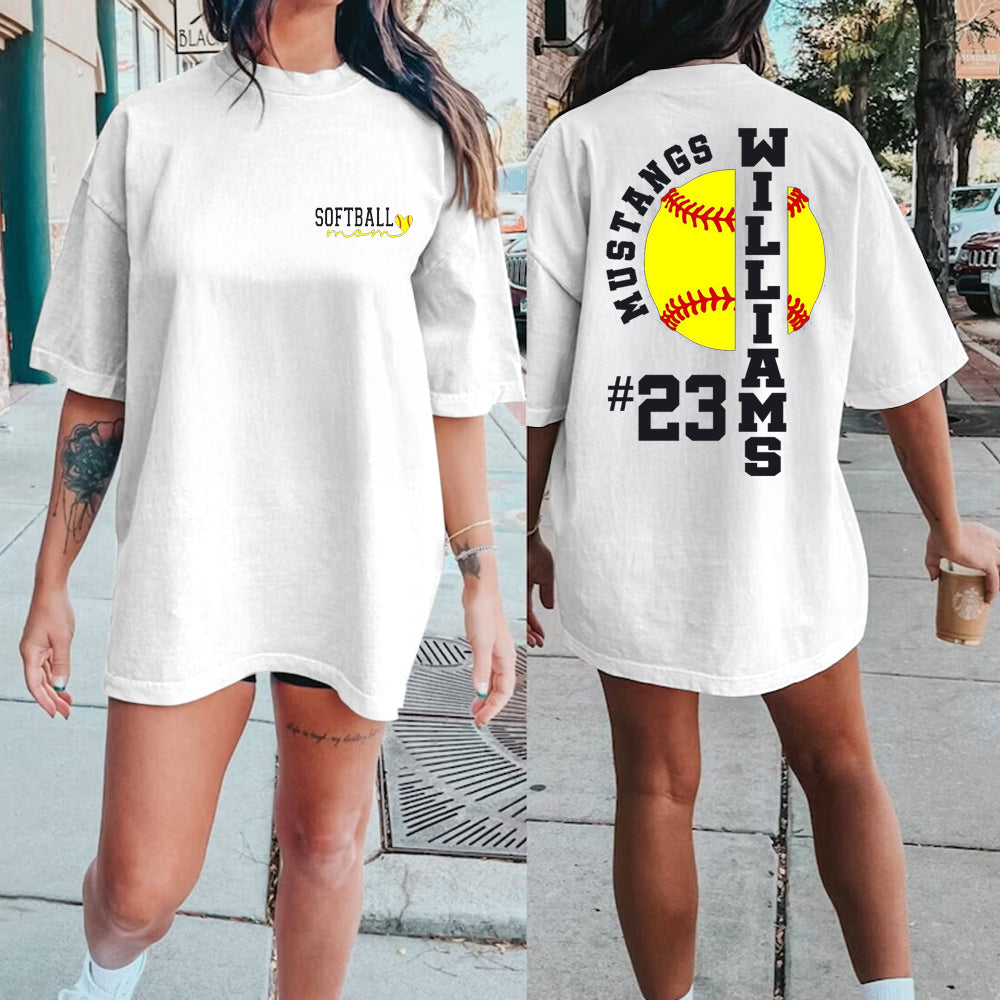 Custom Softball Mom Shirts, Team Mascot Softball Shirt, Game Day Softball Hoodie