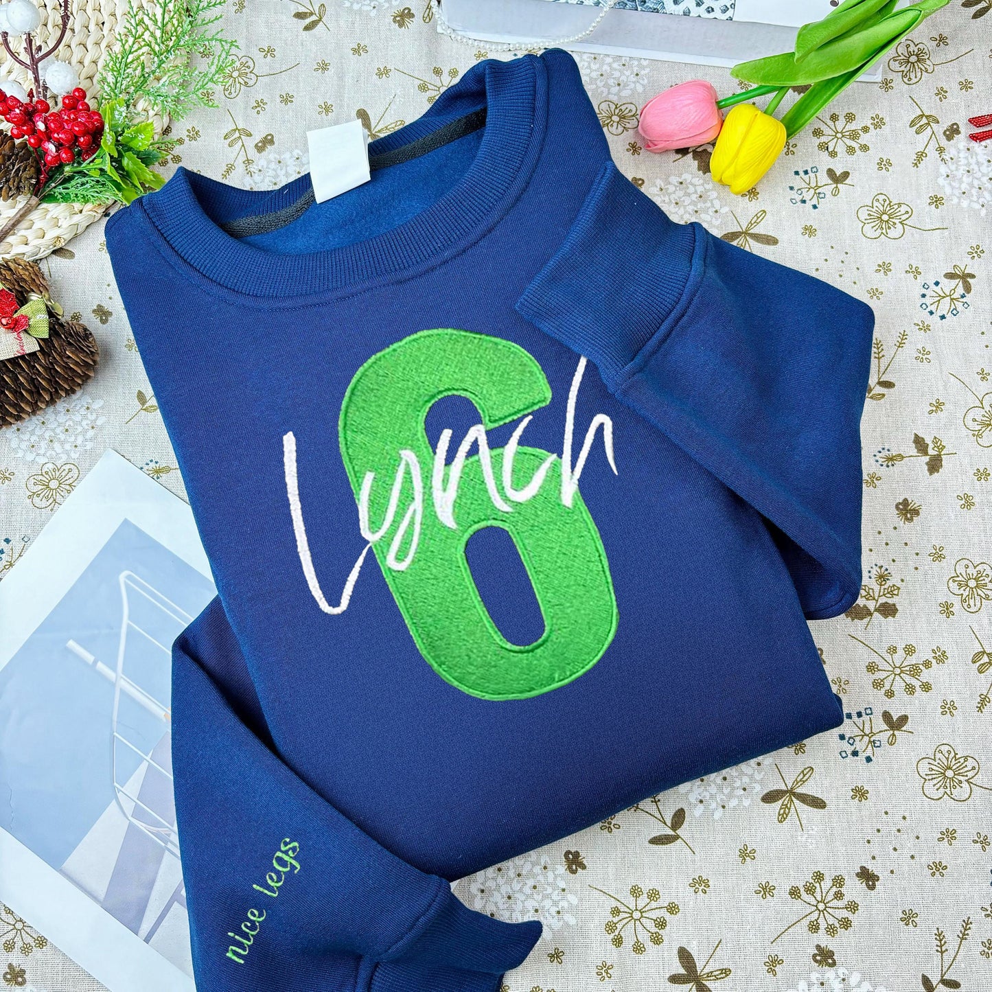 Team Number Embroidered Sweatshirt/Family Sweatshirt