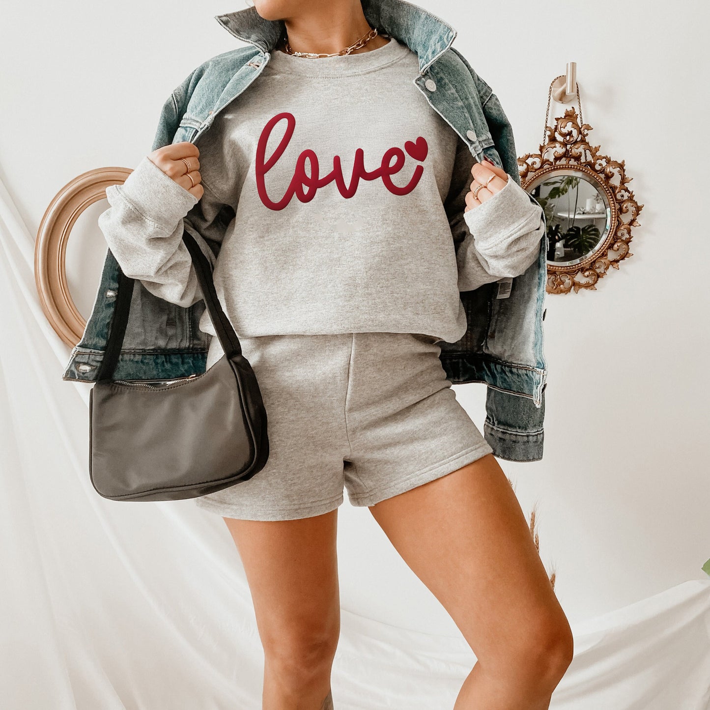 Custom 3D PUFF Embossed Valentine's Day gift,Family Love Sweatshirt
