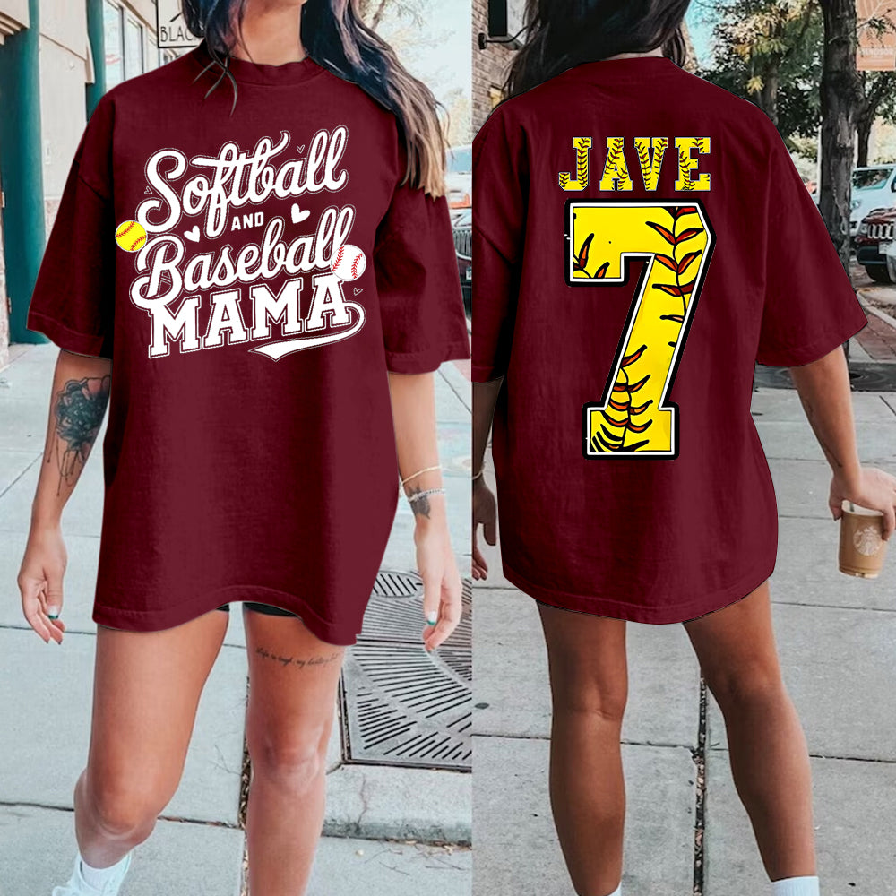 Softball And Baseball Mama Shirt, Baseball And Softball T-Shirt For Sports Mom