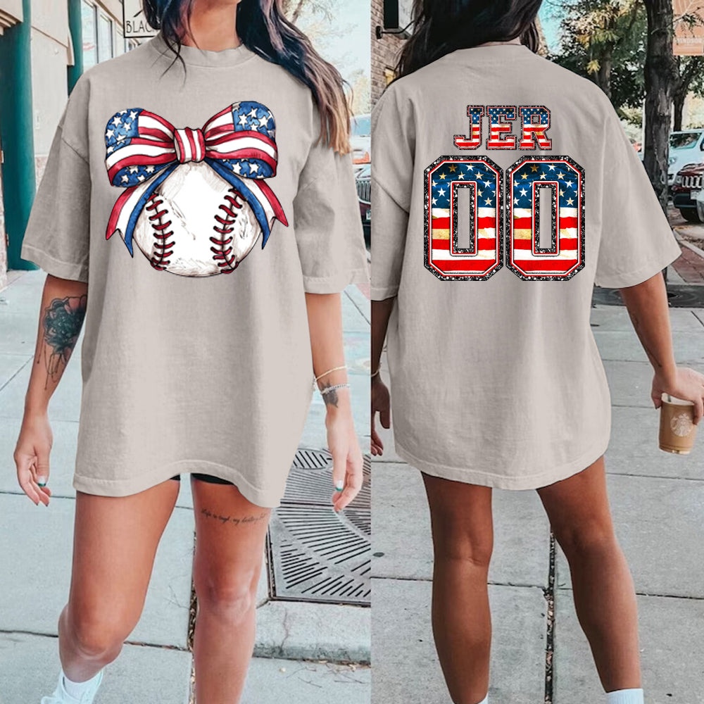 Coquette Baseball Shirt, Comfort Colors Shirt, American Bow Tee