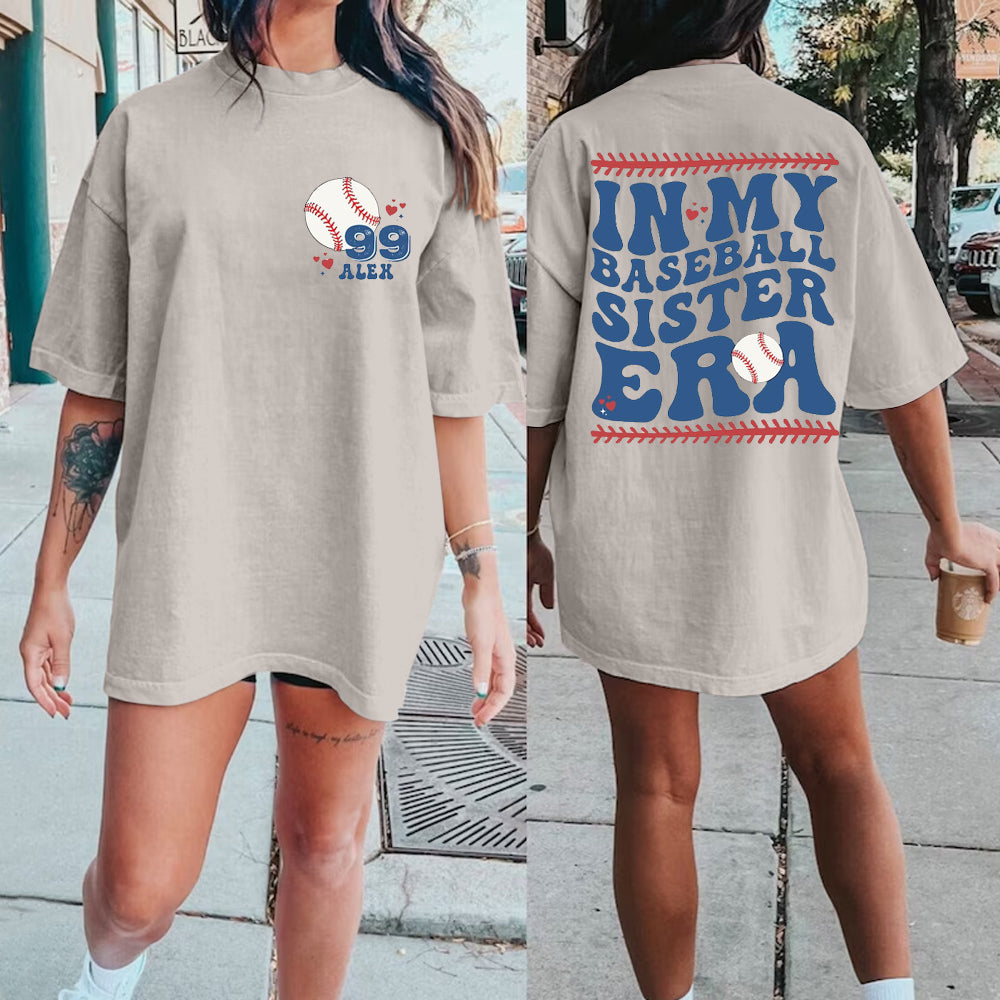 Baseball Team Family Sweatshirt,In My Baseball Sister Era Shirt, Baseball Numbers and Name Sister Shirt