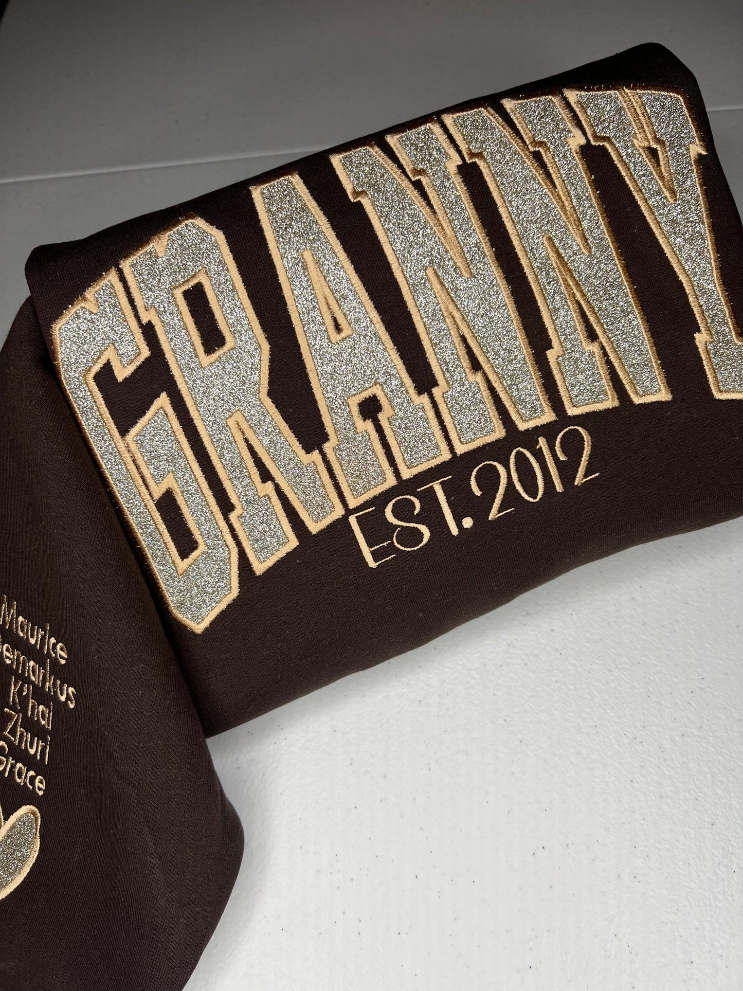 Personalize Shimmer MOM Sweatshirt/Personalize Embroidered Glitter MAMA Sweatshirt