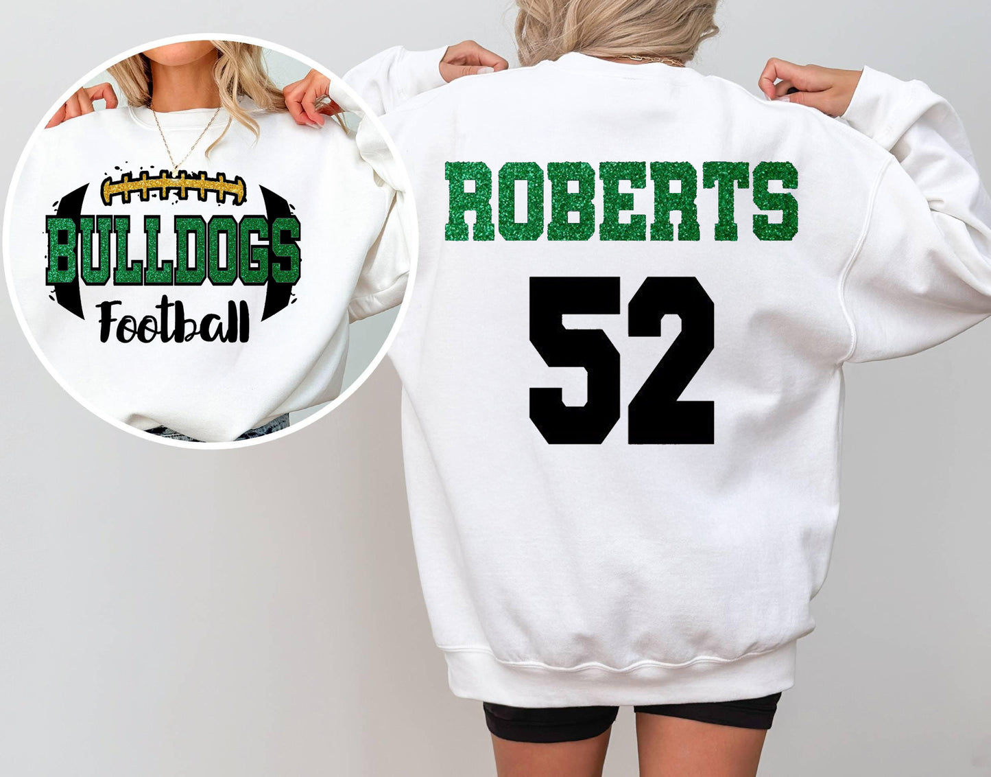 Custom Glitter Football Mascot Sweatshirt, Personalized Football Team Sweatshirt