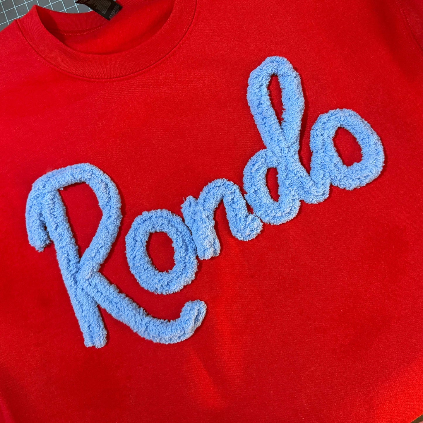 Personalized Embroidered Sports Team Sweatshirt, High School Teams, Eagles, Colts spirit, custom name Chenille Patch,Cheer mom