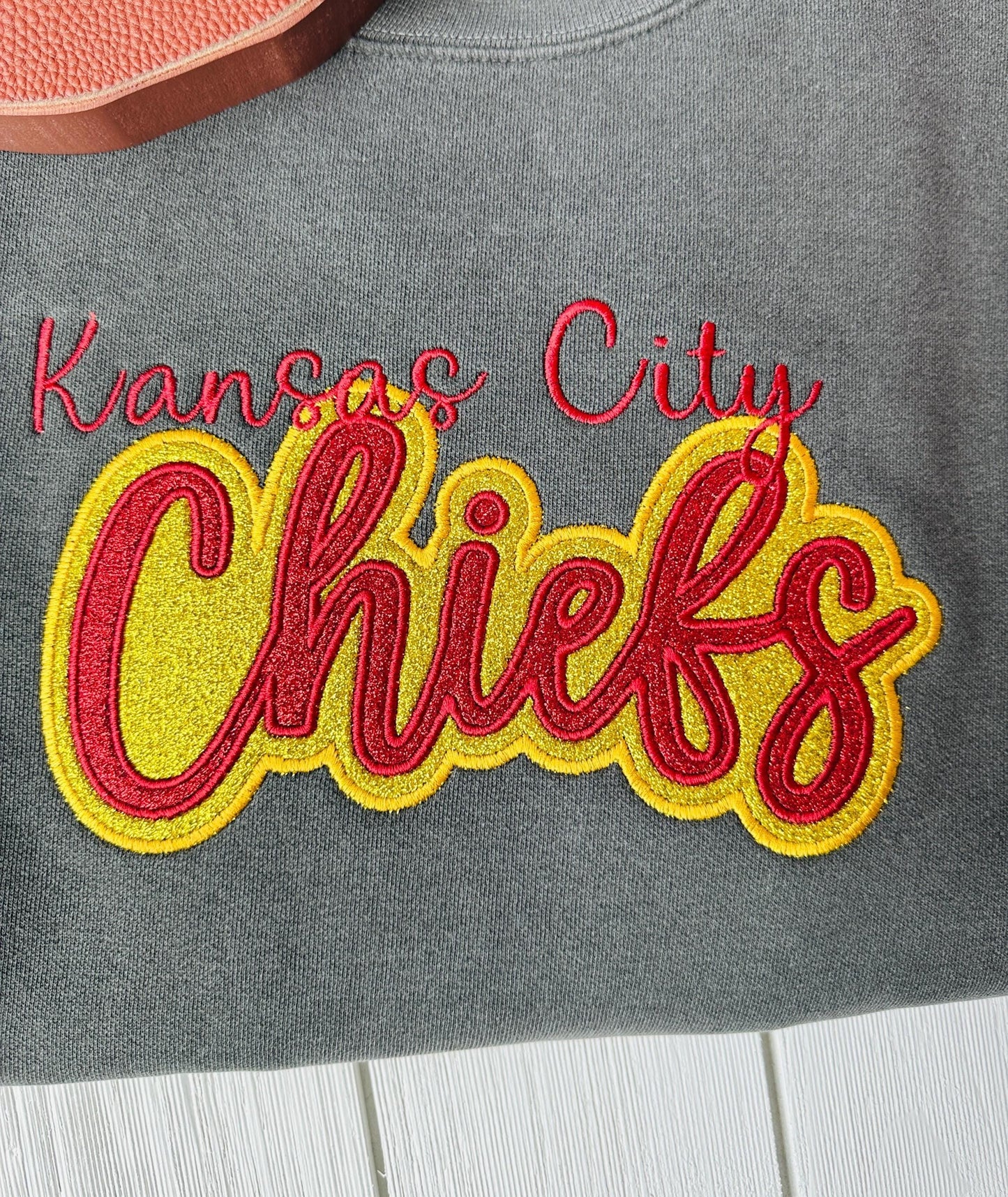 Custom Glitter Embroidered Sports Team Sweatshirt