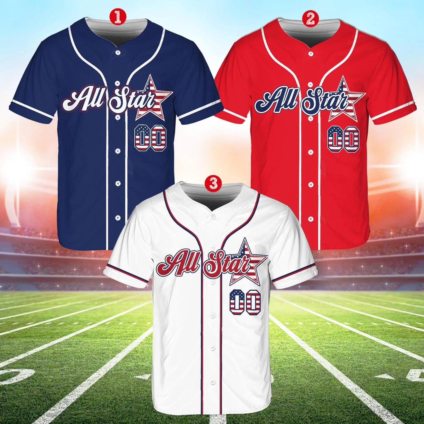 Custom American Flag Baseball Jersey, Independence Day Baseball Shirt