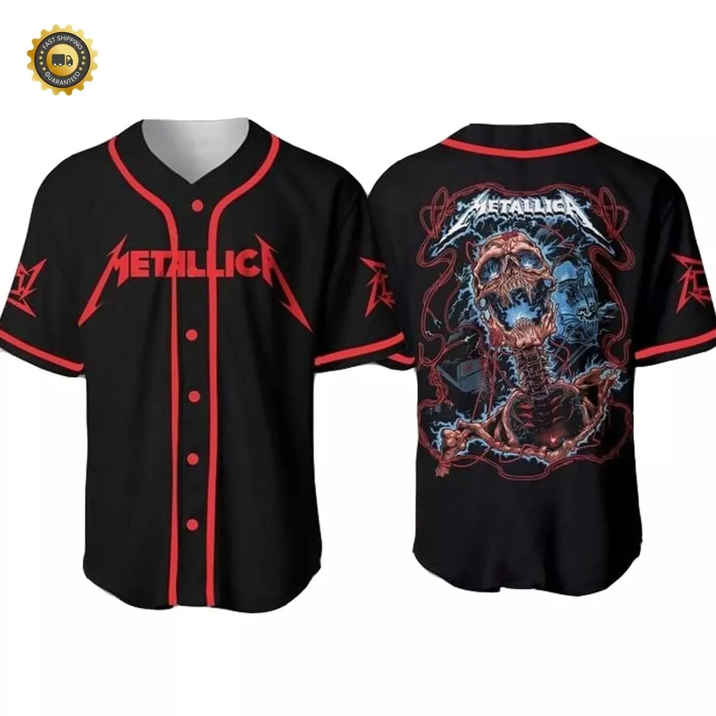 Metallica Metal Rock Band Baseball Jersey 3D Print T-Shirts