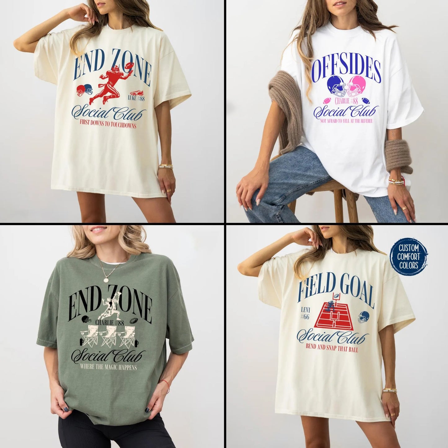 Personalized Sideline Social Club Shirt Custom Football Mama Shirt Game Day Sports Mom Shirt Football Social Club Girlfriend Football Aunt