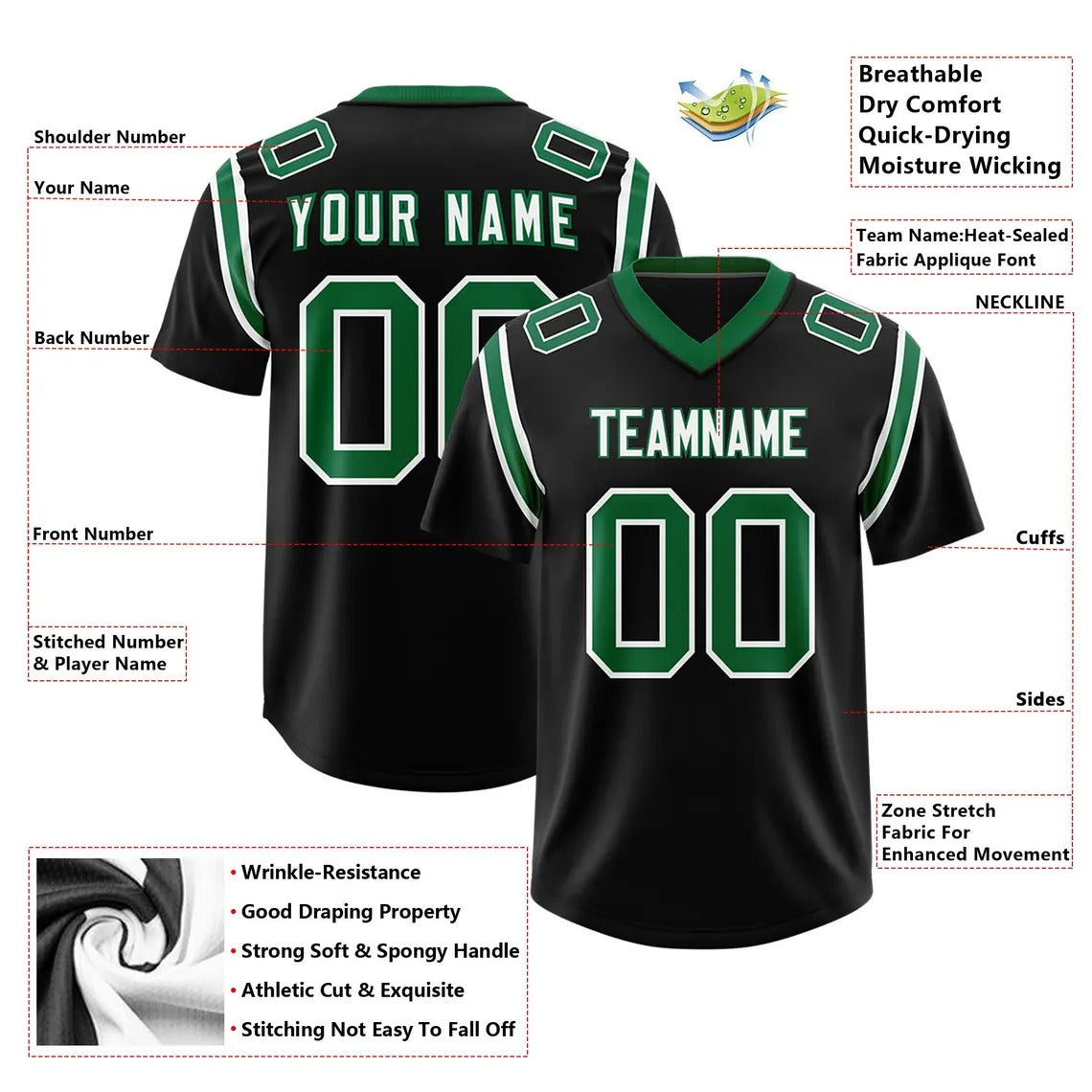 Custom Football Jersey for Men Women Youth Stitched Personalized Add Team Name Number
