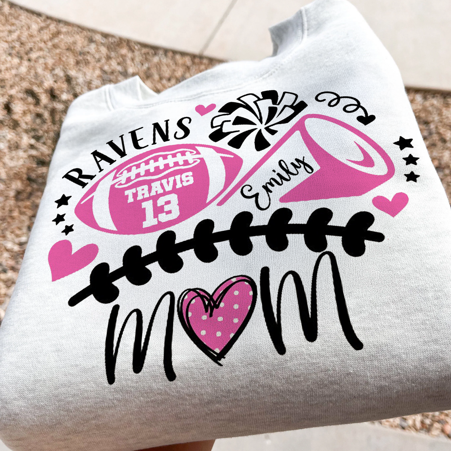 Football Mom Shirt, Football and Cheer Mom Shirts, Custom Name and Number Football, Football Mama Shirt, High School Football Shirt