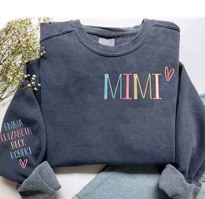 Custom Embroidered Grandma Valentine Day Sweatshirt