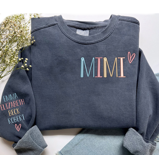 Custom Embroidered Grandma Valentine Day Sweatshirt