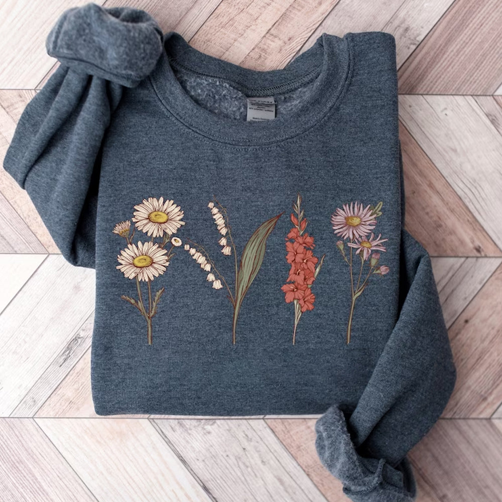 Custom Birth Month Sweatshirt Birth Flower Sweater, Birth Flower Shirt, Grandma's Garden, Personalized Mom Gift Grandma Mother's Day Gift