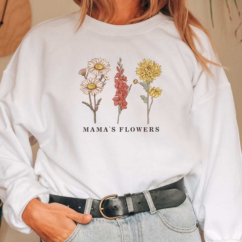 Custom Birth Month Sweatshirt Birth Flower Sweater, Birth Flower Shirt, Grandma's Garden, Personalized Mom Gift Grandma Mother's Day Gift