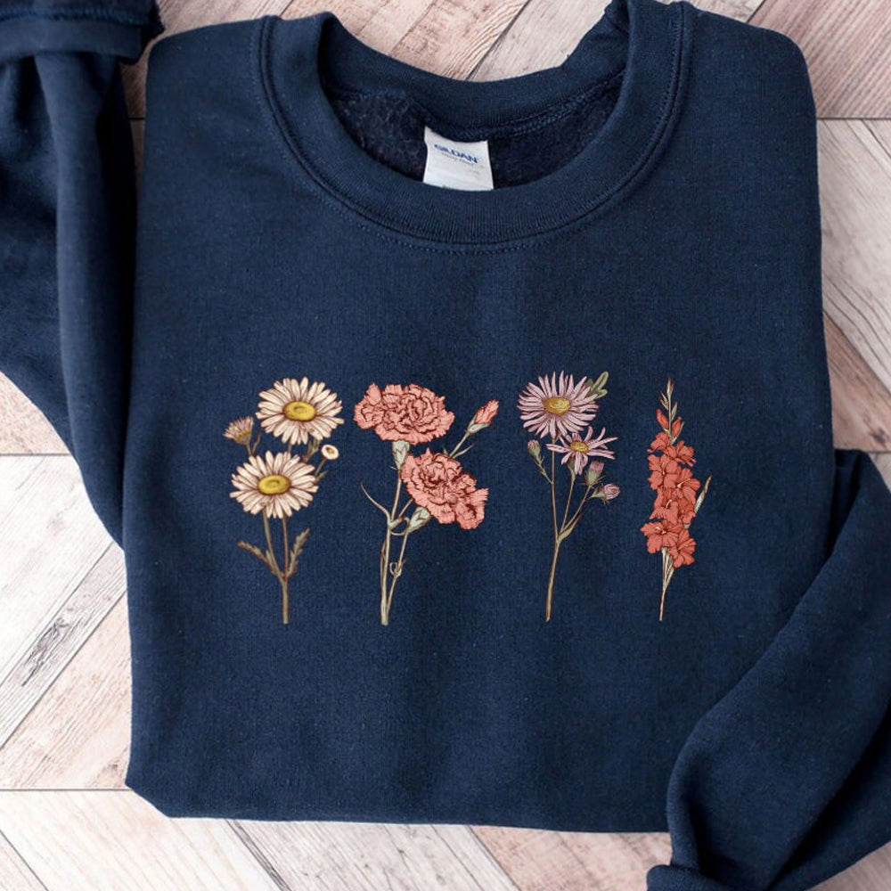 Custom Birth Month Sweatshirt Birth Flower Sweater, Birth Flower Shirt, Grandma's Garden, Personalized Mom Gift Grandma Mother's Day Gift