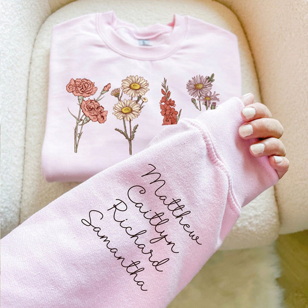 Custom Birth Month Sweatshirt Birth Flower Sweater, Birth Flower Shirt, Grandma's Garden, Personalized Mom Gift Grandma Mother's Day Gift