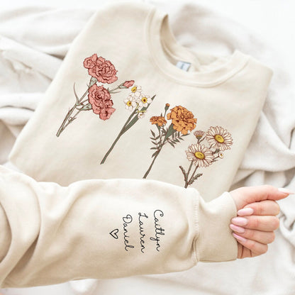 Custom Birth Month Sweatshirt Birth Flower Sweater, Birth Flower Shirt, Grandma's Garden, Personalized Mom Gift Grandma Mother's Day Gift