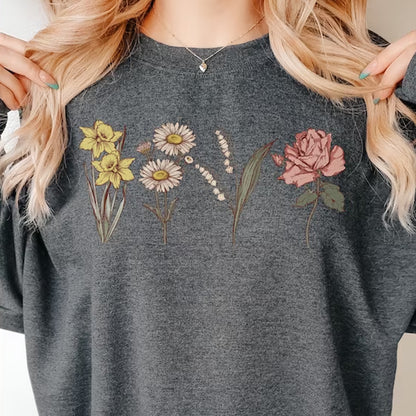 Custom Birth Month Sweatshirt Birth Flower Sweater, Birth Flower Shirt, Grandma's Garden, Personalized Mom Gift Grandma Mother's Day Gift