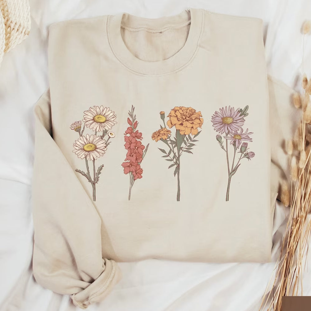 Custom Birth Month Sweatshirt Birth Flower Sweater, Birth Flower Shirt, Grandma's Garden, Personalized Mom Gift Grandma Mother's Day Gift