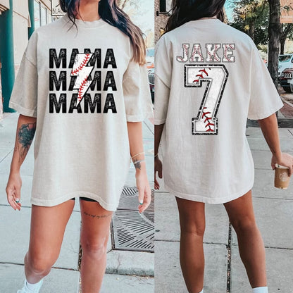 Custom Baseball/Softball/Football Mom Shirt, Mom Baseball Tee,Sports Mom Tee