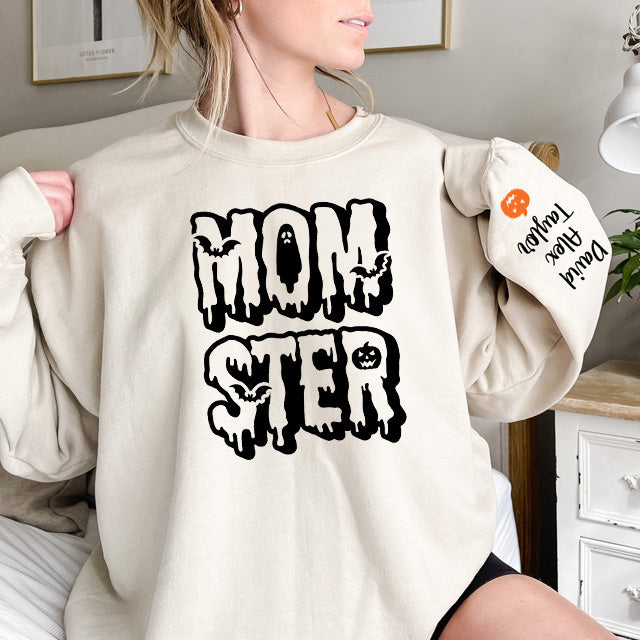 Momster Sweatshirt, Funny Halloween Crewneck Sweatshirts for Women