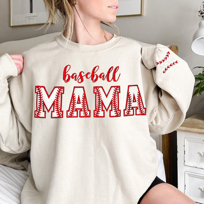 Custom Embroidery baseball Mama Sweatshirt