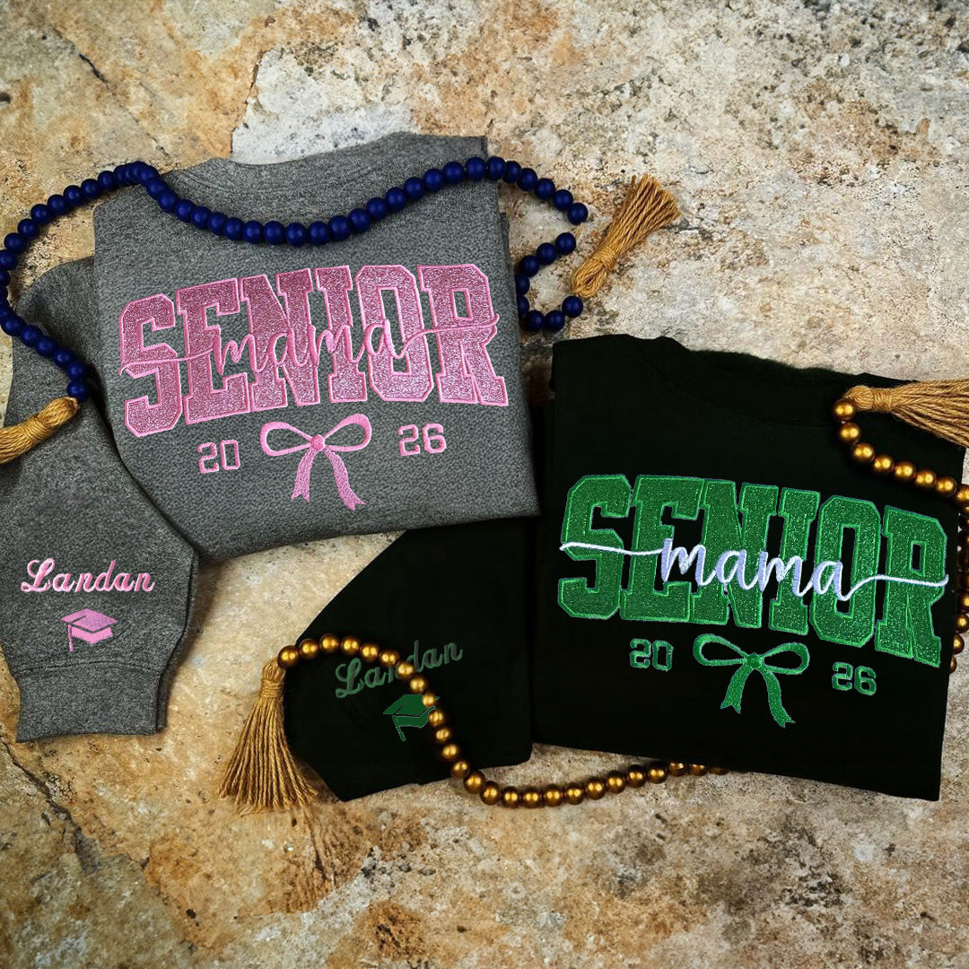 Custom Senior Mama Sweatshirt/Custom Team Mascot Shirt/Floral School Spirit Mascot Tee/