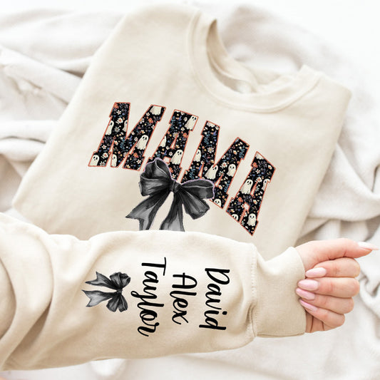 Custom Family Spooky Mama Print Sweatshirt,Halloween Mama Sweatshirt