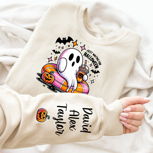 Custom Family Just Waiting For Halloween Print Sweatshirt