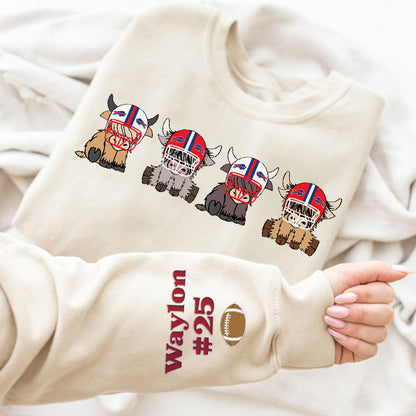 Custom Highland Cow College Football Sweatshirt