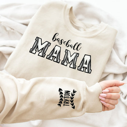 Custom Embroidery baseball Mama Sweatshirt