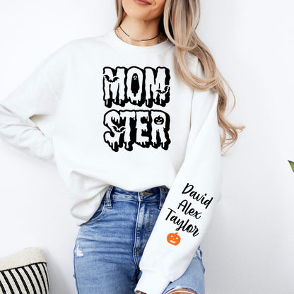 Momster Sweatshirt, Funny Halloween Crewneck Sweatshirts for Women