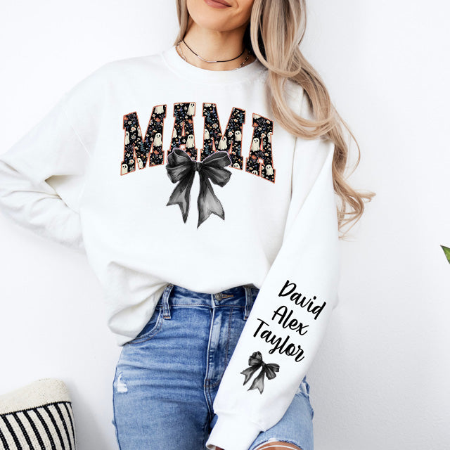 Custom Family Spooky Mama Print Sweatshirt,Halloween Mama Sweatshirt