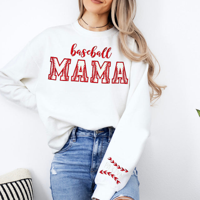 Custom Embroidery baseball Mama Sweatshirt