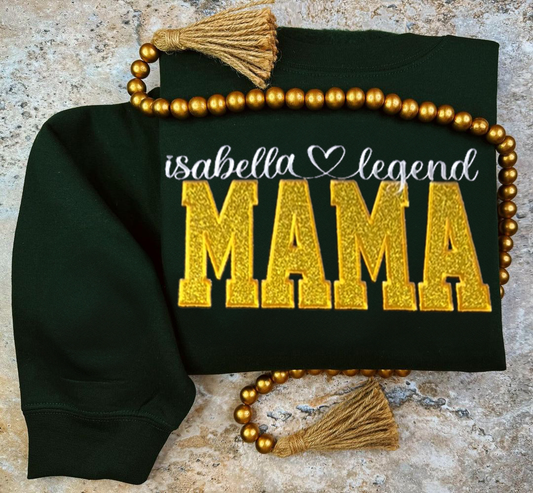 Personalize Embroidered Glitter MAMA Sweatshirt