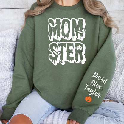 Momster Sweatshirt, Funny Halloween Crewneck Sweatshirts for Women