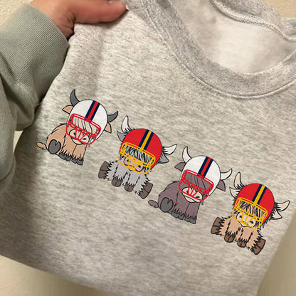 Custom Highland Cow College Football Sweatshirt