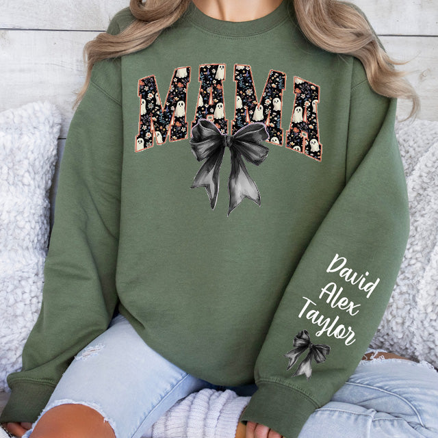 Custom Family Spooky Mama Print Sweatshirt,Halloween Mama Sweatshirt