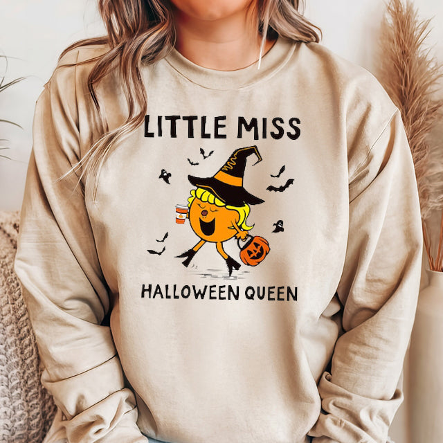 Little Miss Halloween Queen Shirt, Pumpkin Halloween Shirt