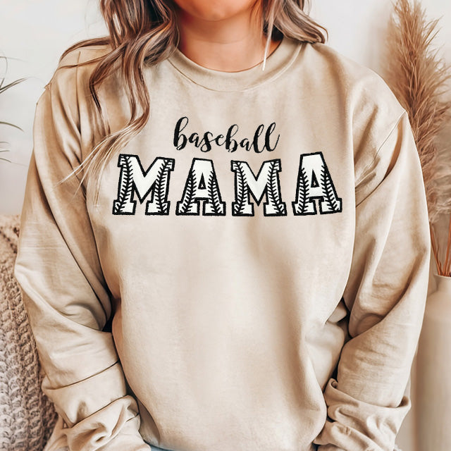 Custom Embroidery baseball Mama Sweatshirt