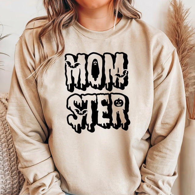 Momster Sweatshirt, Funny Halloween Crewneck Sweatshirts for Women