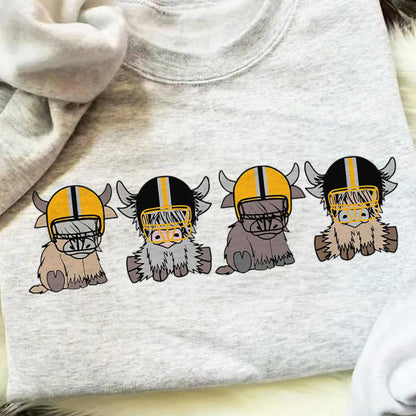 Custom Highland Cow College Football Sweatshirt