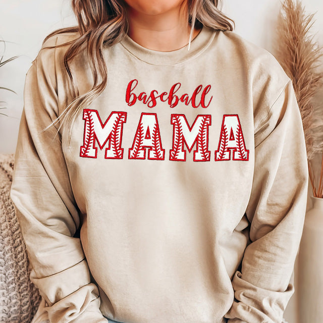 Custom Embroidery baseball Mama Sweatshirt