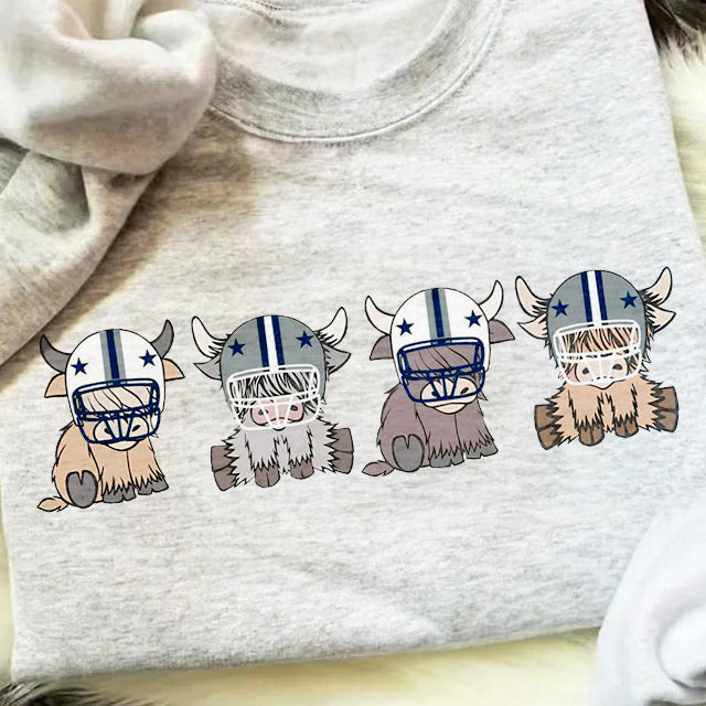 Custom Highland Cow College Football Sweatshirt