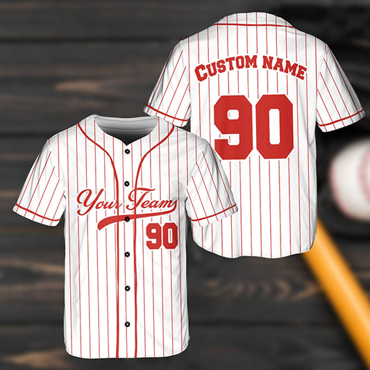 Personalized Name Team,Custom Stripe Line Color Baseball Jersey For Baseball Fans,Custom Number Baseball Team Jersey,Baseball Couple Jersey