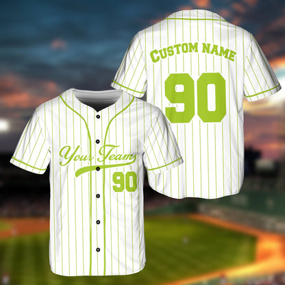 Personalized Name Team,Custom Stripe Line Color Baseball Jersey For Baseball Fans,Custom Number Baseball Team Jersey,Baseball Couple Jersey