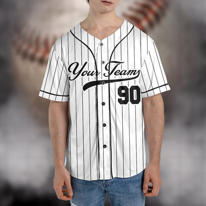 Personalized Name Team,Custom Stripe Line Color Baseball Jersey For Baseball Fans,Custom Number Baseball Team Jersey,Baseball Couple Jersey