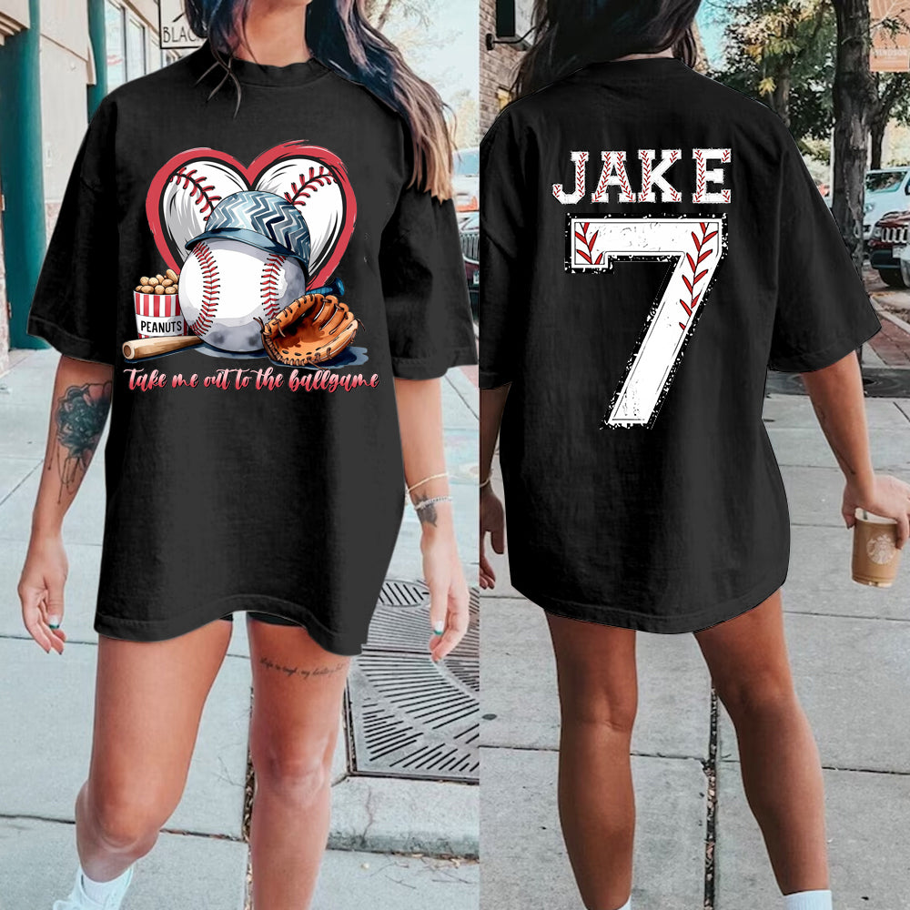 Custom Baseball love T-shirt/Custom Number Tee/Game Day Family Shirt