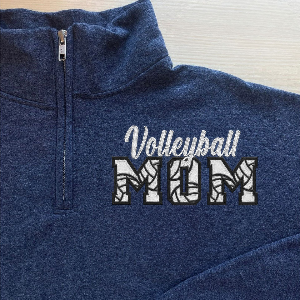 Custom Embroidered Soccer/Baseball/Football/Volleyball Mom Sweatshirt with Kid Name on sleeve Personalized MOM Shirt